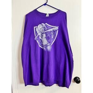 Harley Quinn Purple Long Sleeve T Shirt Mens Sz 4 XL-DC Comics